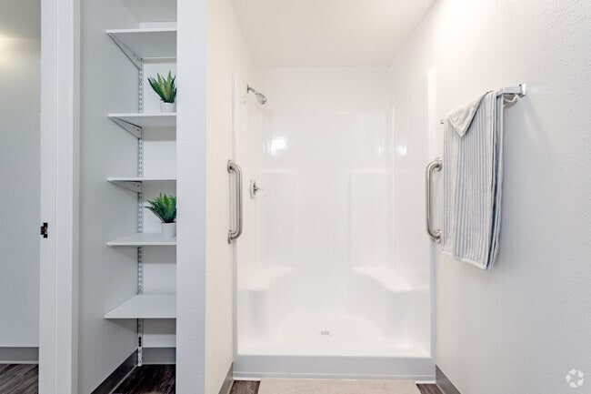 1BR, 1BA - 576SF - Bathroom - Wheeler Manor - Affordable Senior Housing 62+