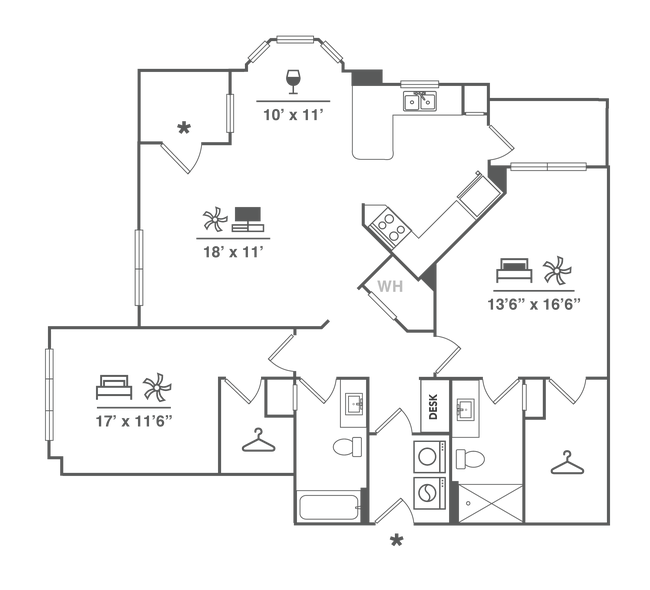 2 Bedroom | 2 Bath | 1339 SF - The Adley Craig Ranch Apartments