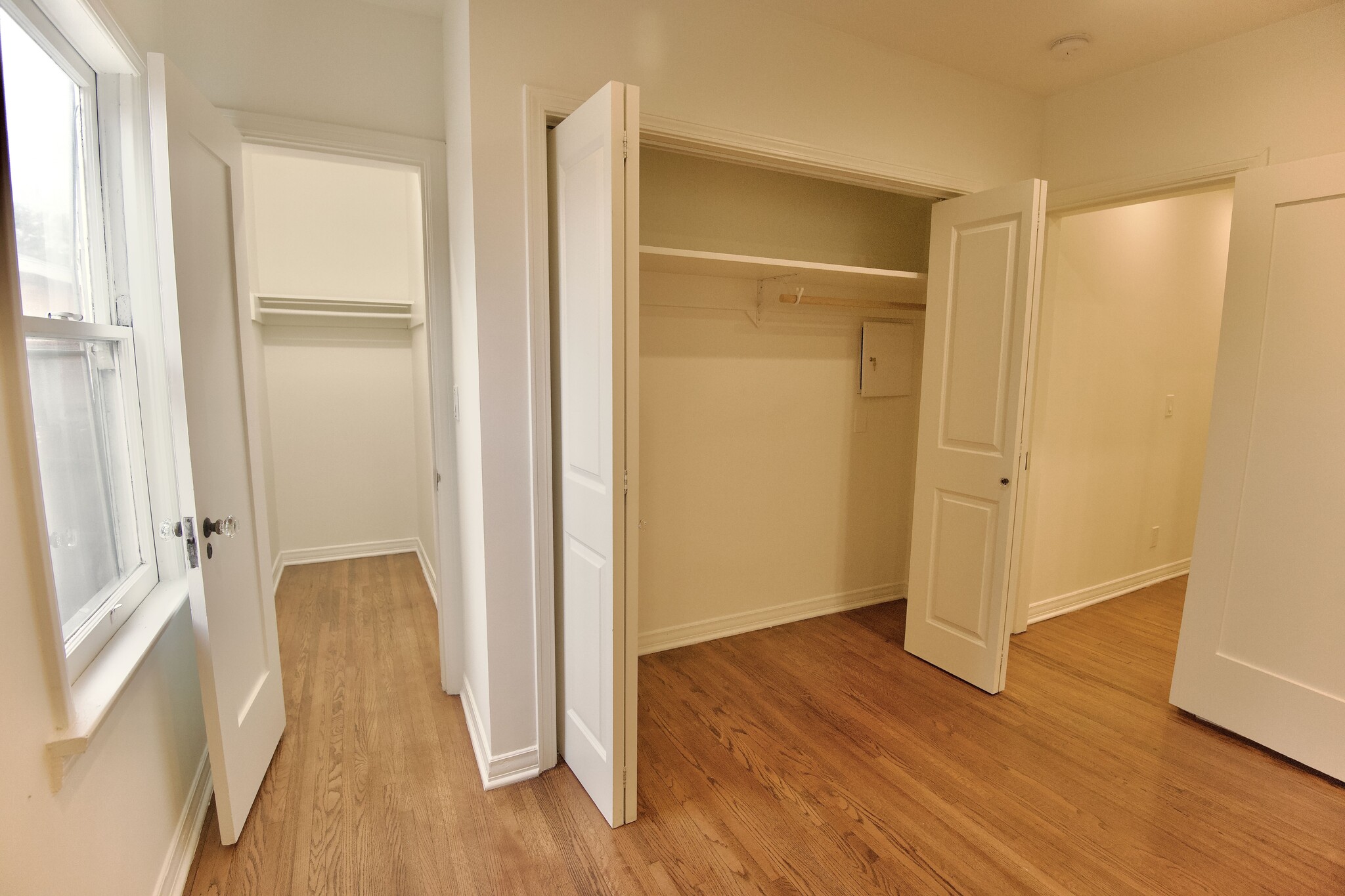 Primary Bedroom with Ensuite, Interior of Closet 1 for deep storage and Closet 2 - 4755 Wiota St