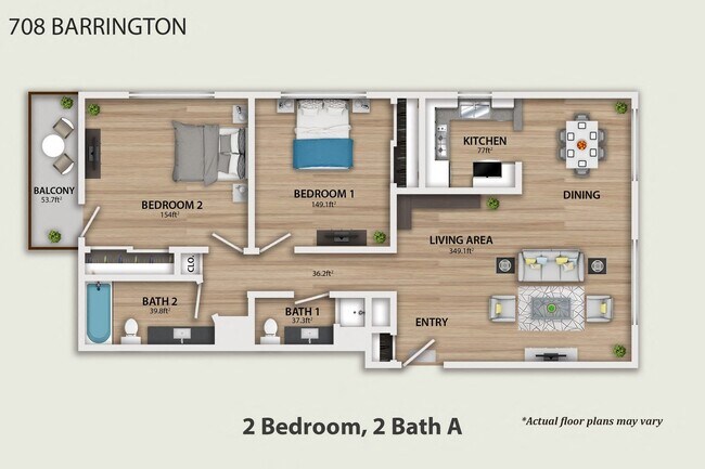 Floorplan - Barrington Avenue Apartment Homes