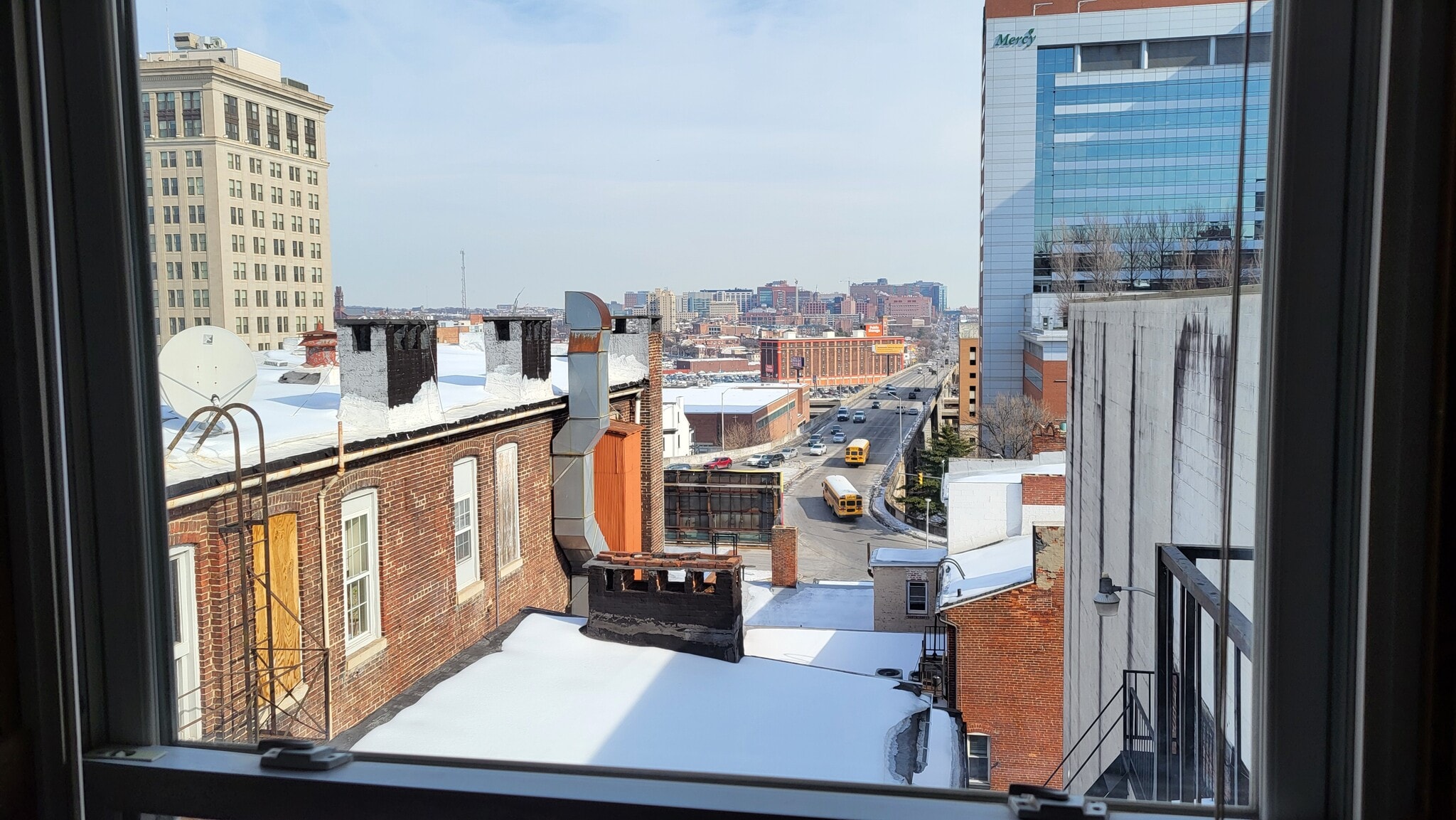 Amazing views from 3 large windows - 403 N Charles St