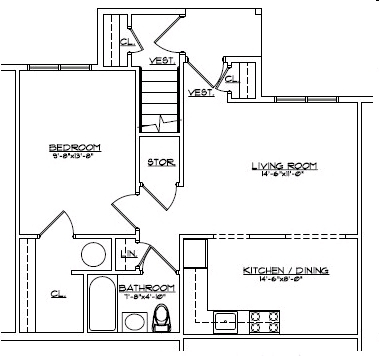 1BR/1BA - Devon Woods