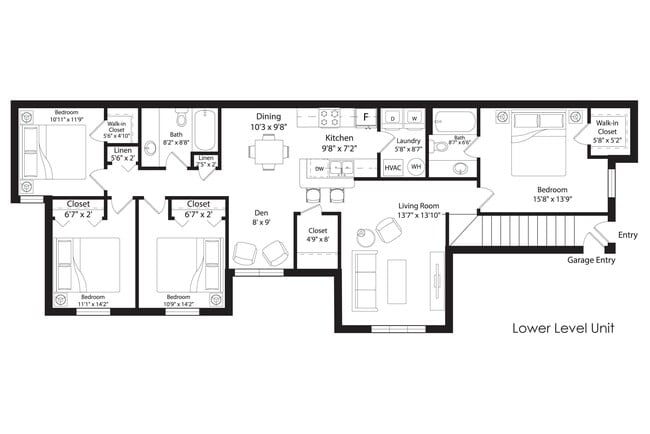 Floorplan - Cascade Shores Townhomes + Flats