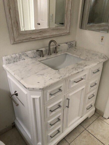 quartz bathroom - Purdue Terrace Apartments