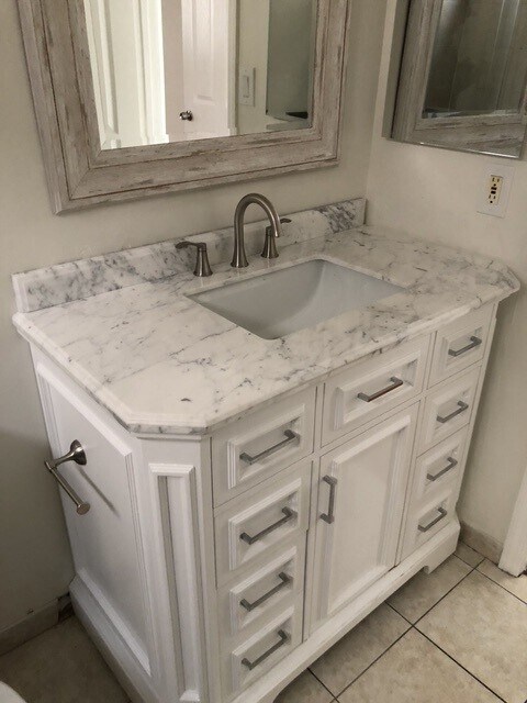 quartz bathroom - Purdue Terrace Apartments