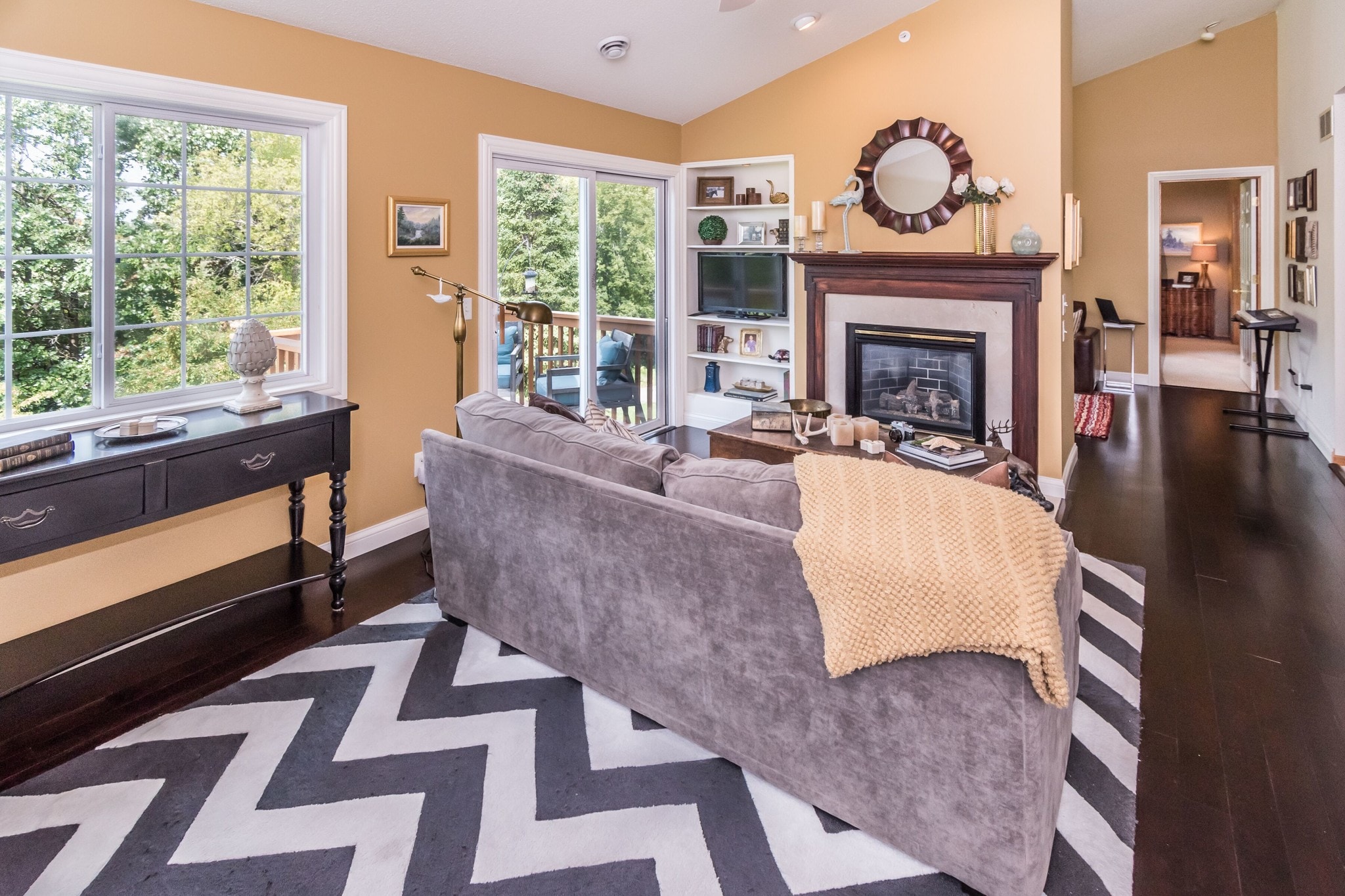 Gas fireplace to enjoy chilly nights. - 1102 Bergmann Dr