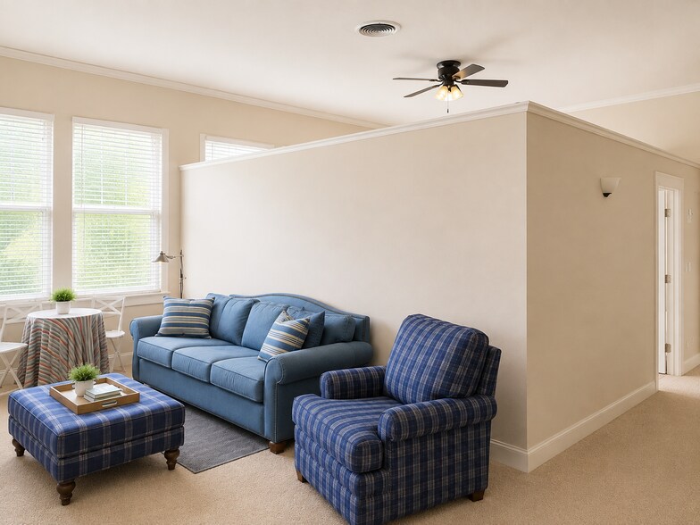 Living Room. Open Concept Apartment with 3/4 Walls - 2971 Mumbarto Ave