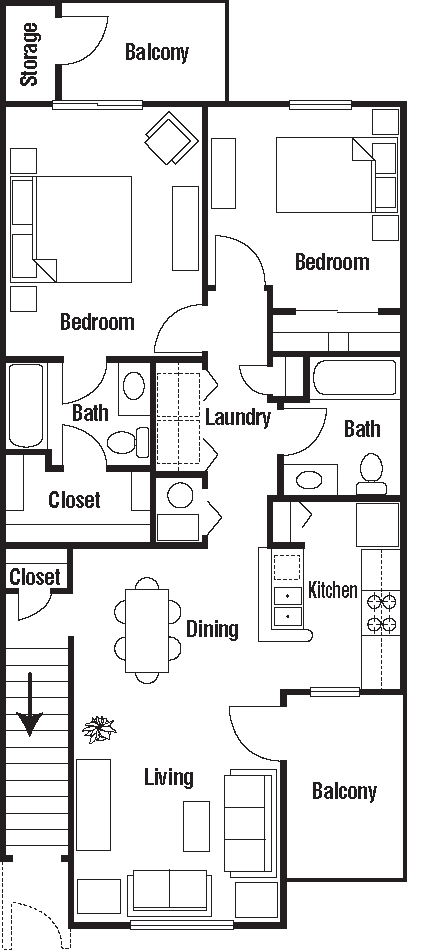 3br/2ba w/ balcony - Autumn Woods