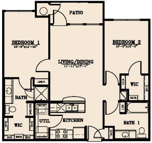 Floorplan - Villas on Sixth Apartment Homes