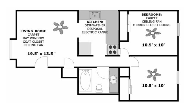 2BR/1BA - Louisiana Place Apartments