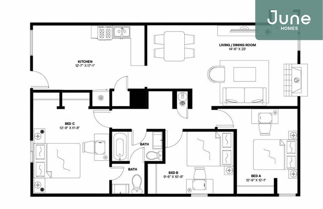 Building Photo - Queen room in 3-bed/1.5-bath Home
