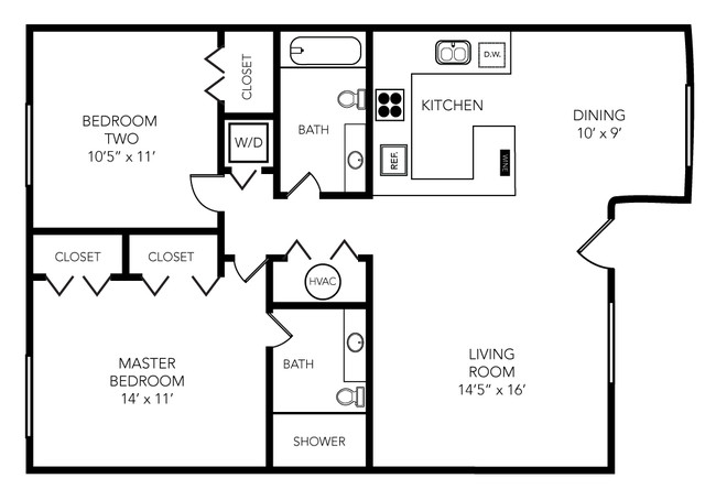 Floorplan - El Mar Apartments