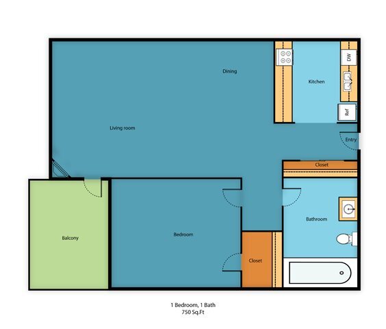 Floorplan - Willows Court Apartment Homes