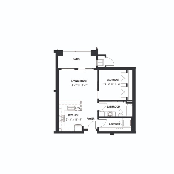 Bldg B Unit 108 - Mill District Apartments