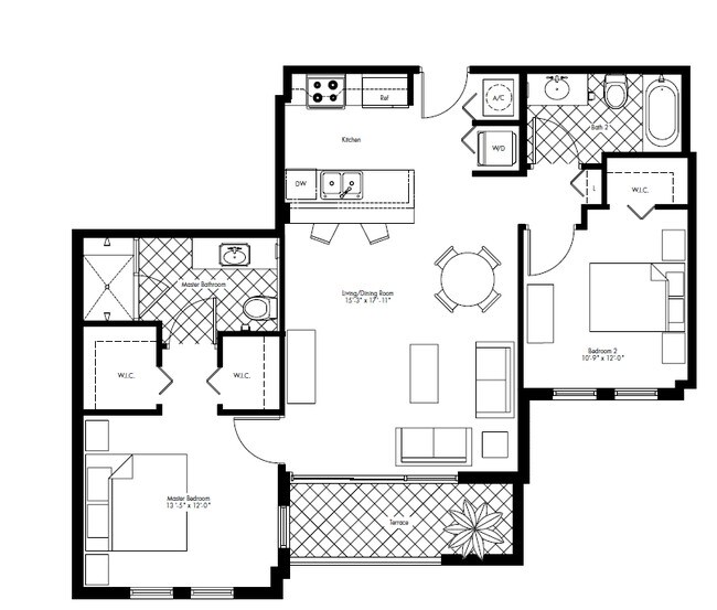 2BR/2BA - One Village Place