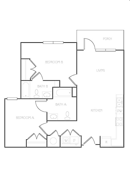 2BR/2BA - The Waverly