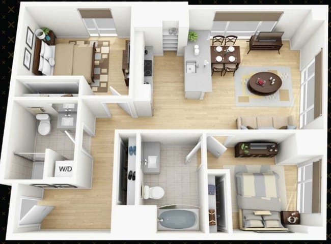 Floorplan - Bedroom for rent is bottom right - 266 E Berkeley St
