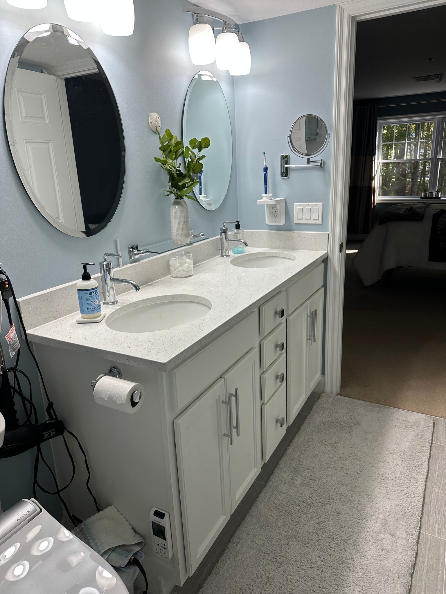 Primary bath with double vanity and quartz countertops - 4 Sterling Hill Ln