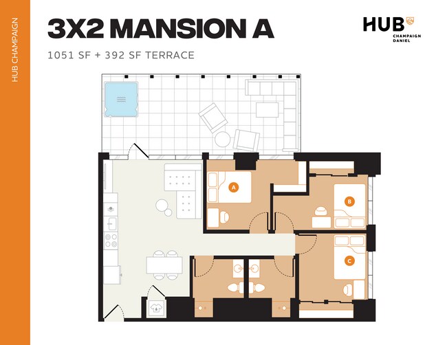 3x2 Mansion A - Hub Champaign