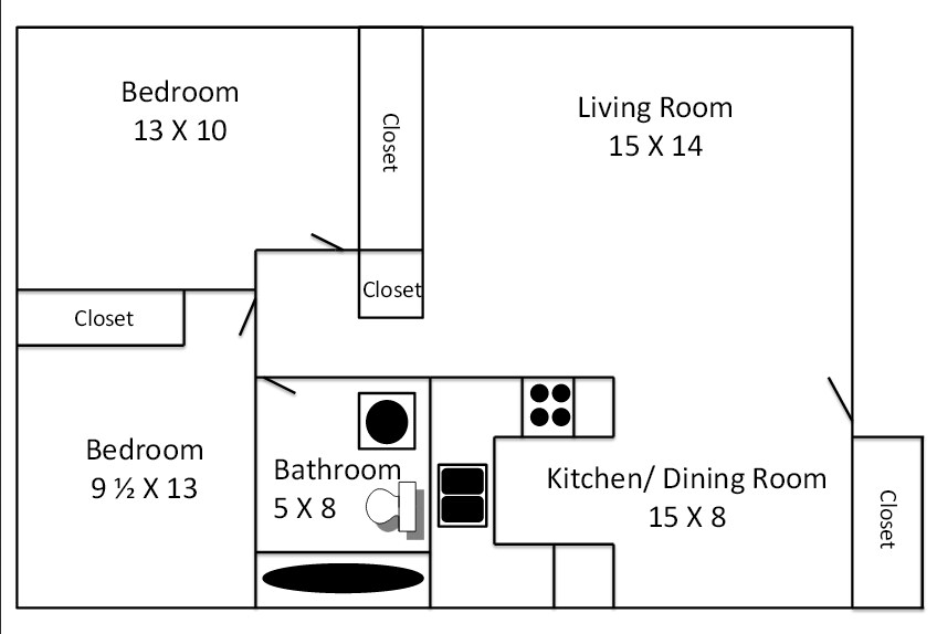 2BR/1BA - Circle Pines Apartments