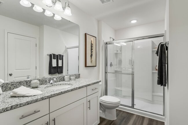 On-Suite Bathroom with Glass Shower and Vanity - Covey Homes Clements Ferry
