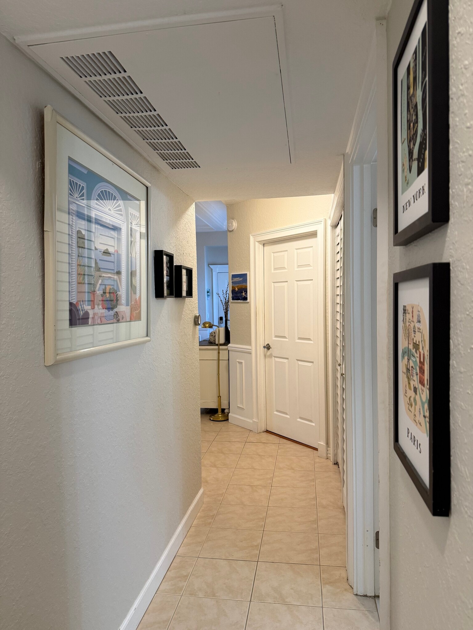 Hallway to Office (forward), Guest room (behind) - 1701 The Greens Way