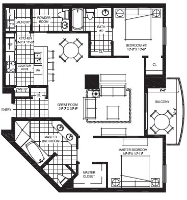 2BR/2.5BA - The Mark