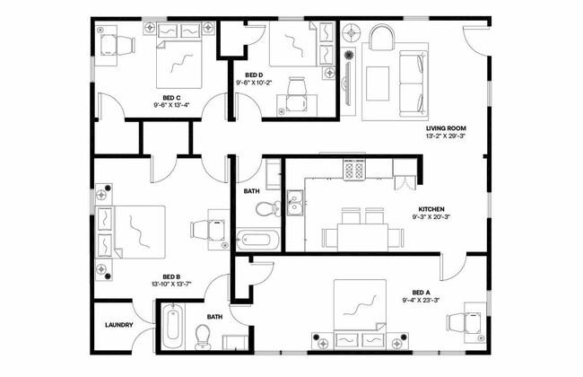 Building Photo - Private bedroom in 4 bed/2 bath Home