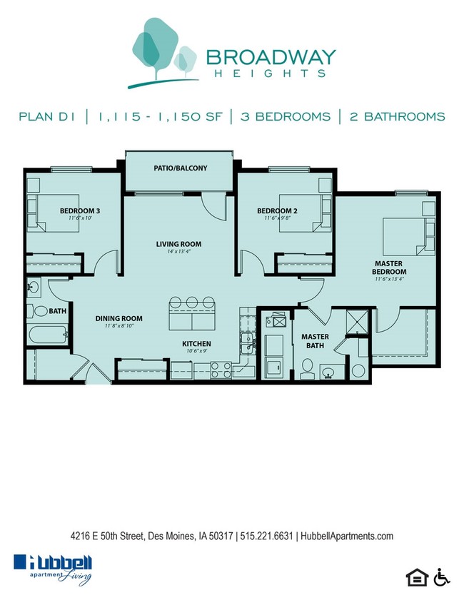 Plan D1 - Broadway Apartments at Capitol Heights