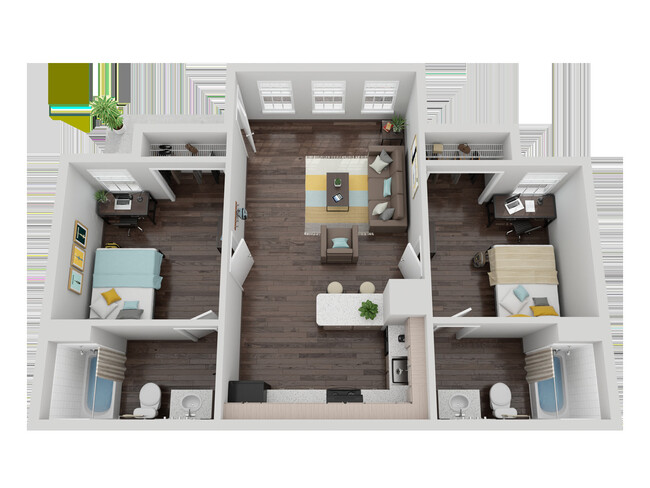 Two Bedroom, Two Bathroom - University Oaks Student Living