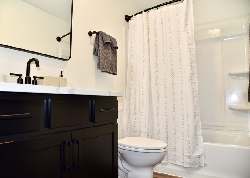 Second bathroom features vanity and shower/bathtub combo - 101 W Broadway St