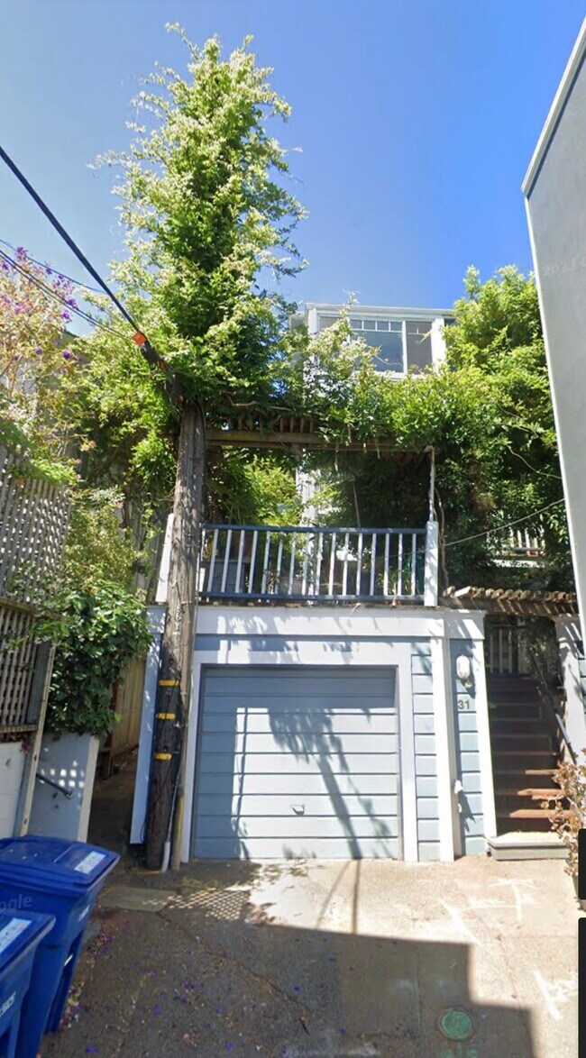 Front of the Home, with your own Private Enclosed Garage in the main part of Downtown Sausalito - 31 Princess Ln
