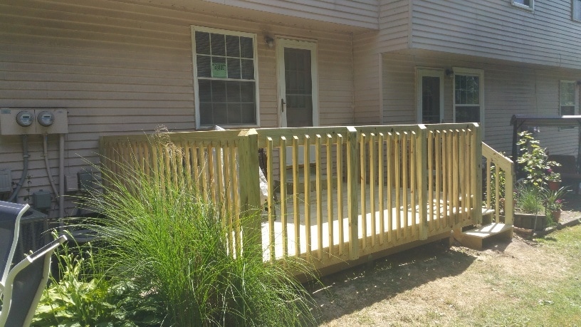 Rear of Townhouse with Deck - 321 Laporte Ct