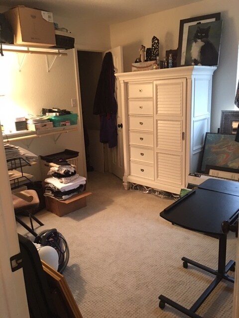 down hallway to first door is Bedroom 2 - has smaller walk in closet. This room has been used as a large closet and dressing room; but will be converted back to a bedroom; if tenant wants to keep as is, we can do that as well. - 3809 Willie Mays Ln