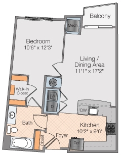 1BR/1BA - The Galaxy Apartments