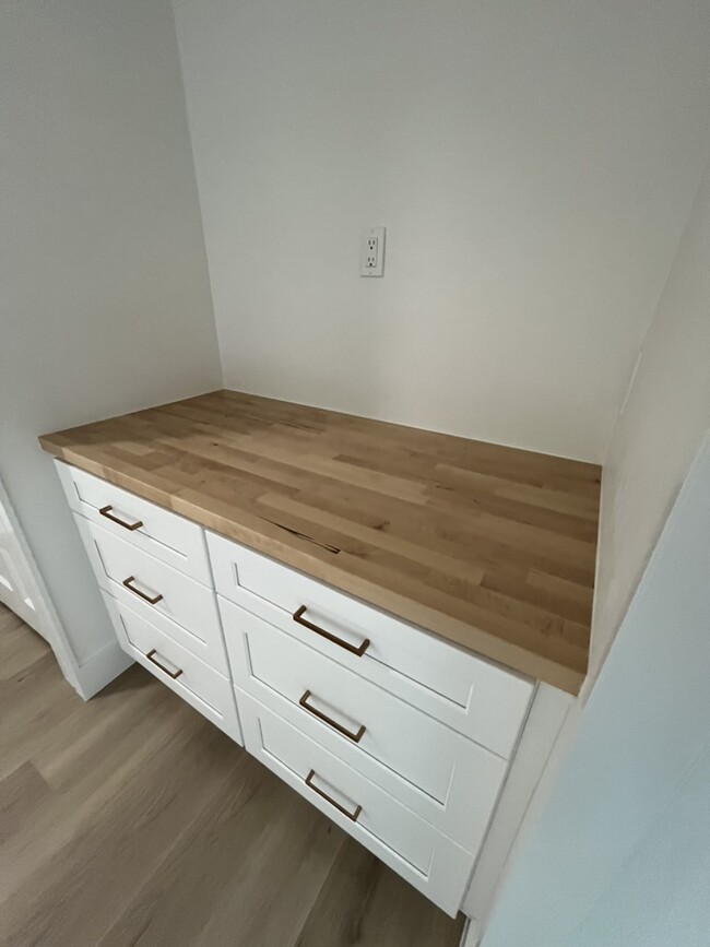 Built in dresser with butcher block top - 16181 Dublin Cir