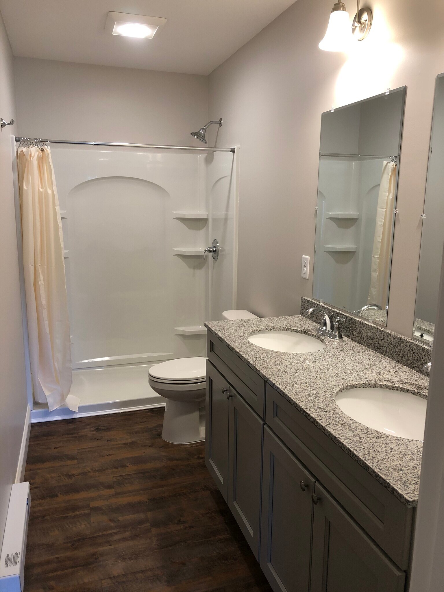 Bathroom with double sink granite top vanity. - 1 Davis Ln
