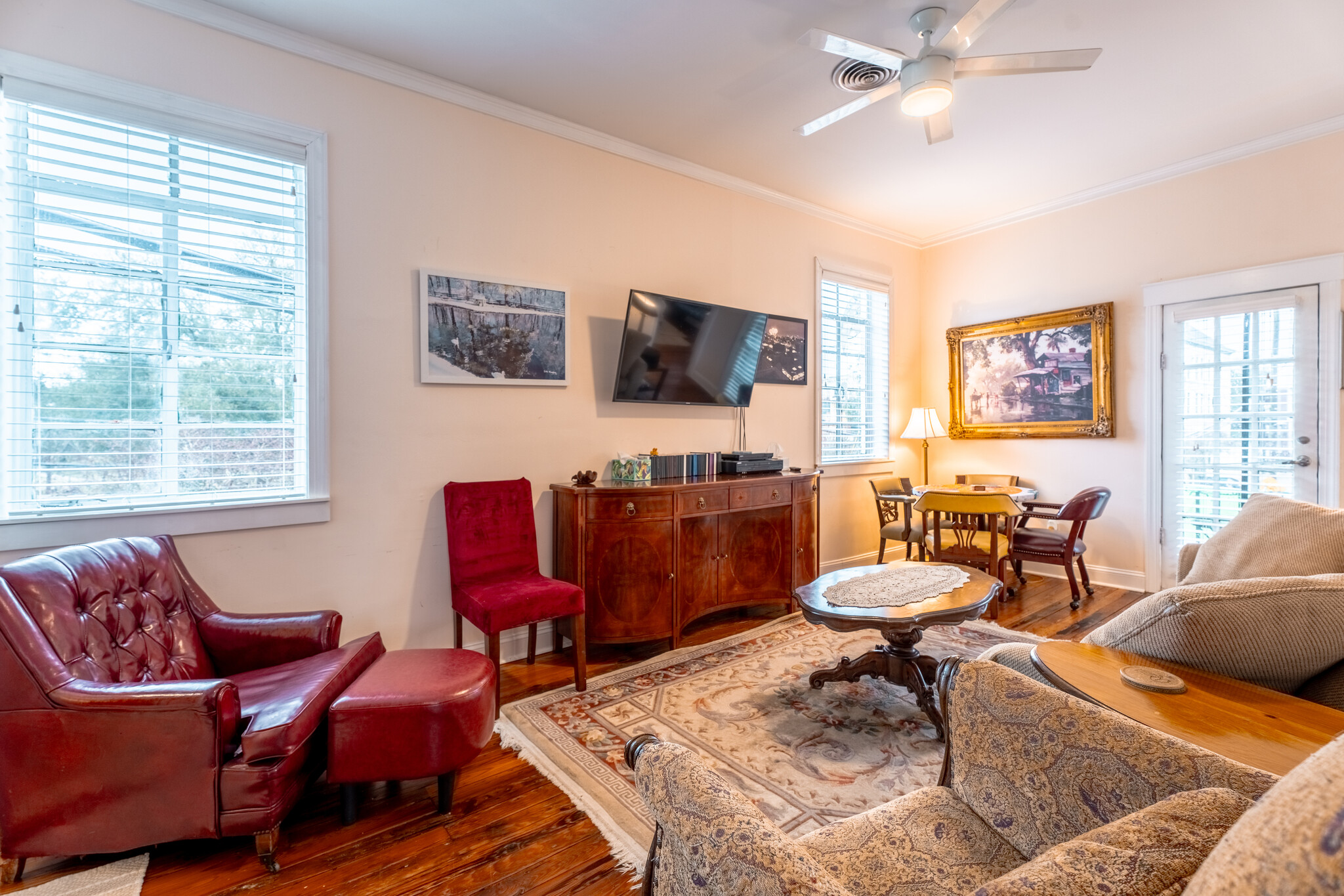 Second Floor Living Room with High Def TV and DVD Player and Cassette Player - 245 Lincoln St