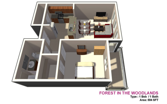 One Bed / One Bath - Arella Forest At Woodland