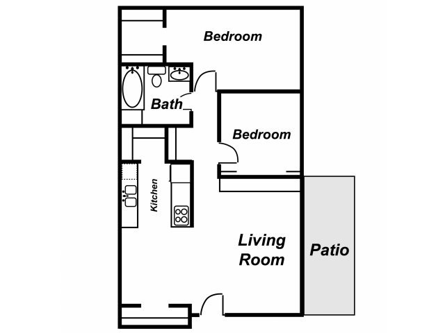 2BR/1BA - Burnt Tree Apartments