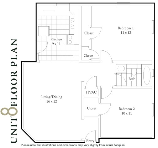 2BR/1BA - Bulluck Terrace