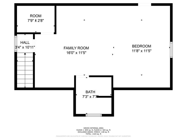 Upstairs floor plan - 105 Bobby Ridge Dr