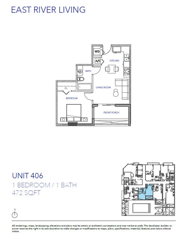 1 Bed x 1 Bth | 472 SF - East River Living – Elevated in Little Havana.