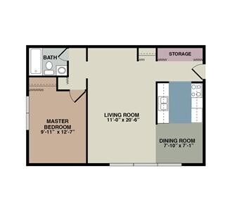 1 Bedroom - Sahlman Townhouses West
