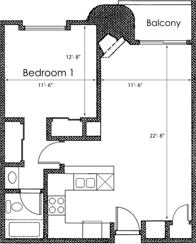 Floorplan - Midvale Court Apartments Westwood