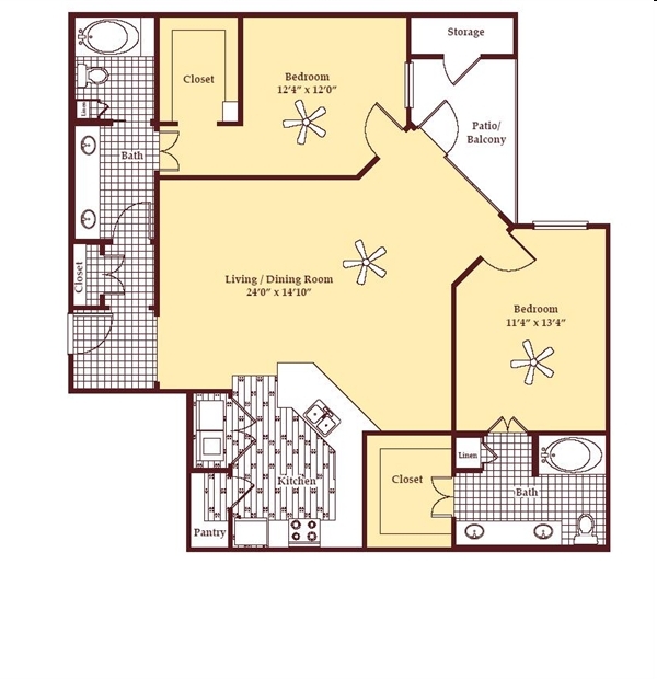 2BR/2BA - Portofino at Las Colinas