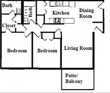 2BR/2BA - Lakeside Estate Apartments