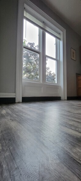 Kitchen windows facing tree lined street - 176 Montgomery St