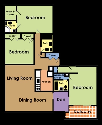3bed (1,500 sq ft.) - Executive Towers Apartments