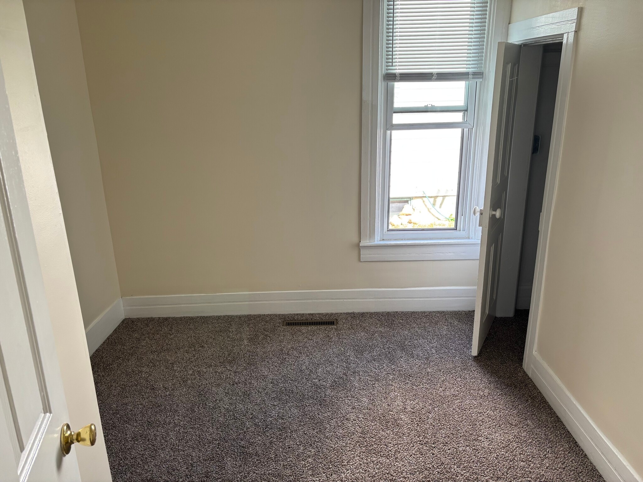 Small bedroom downstairs. Walk-in closet door to the right. - 319 Garfield Ave